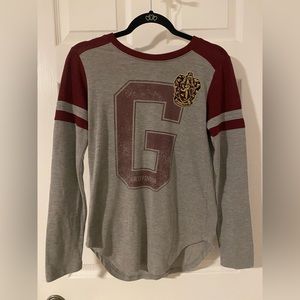 Harry Potter Gryffindor Red and Gray Long Sleeve Shirt Small